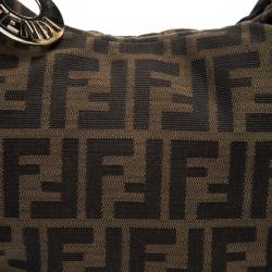 Pre Owned Fendi Tobacco Zucca Canvas Chef Chain Hobo