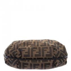 Pre Owned Fendi Tobacco Zucca Canvas Chef Chain Hobo