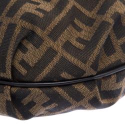 Pre Owned Fendi Tobacco Zucca Canvas Chef Chain Hobo