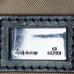 مملوكة مسبقًا Fendi Beige/Brown Zucchino Fabric and Leather Mini Baguette Bag