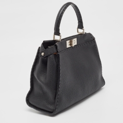 Pre Owned حقيبة فندي بيكابو متوسطة يد علوية جلد بني فاتح