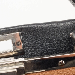 Pre Owned حقيبة فندي بيكابو متوسطة يد علوية جلد بني فاتح