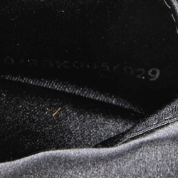 Pre Owned Fendi Black Zucca Canvas and Lizard Embossed Leather Beaded Baguette Bag