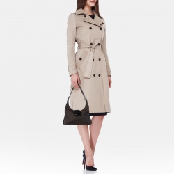 Fendi Tobacco Zucchino Fabric and Leather Baguette Flap Bag