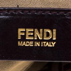 Pre Owned Fendi Tobacco Zucchino Canvas Mini Mama Baguette Bag