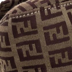 Pre Owned Fendi Tobacco Zucchino Canvas Mini Mama Baguette Bag