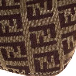 Pre Owned Fendi Tobacco Zucchino Canvas Mini Mama Baguette Bag