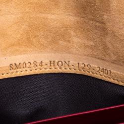 Pre Owned Fendi Magenta Leather and Pequin Canvas Envelope Clutch