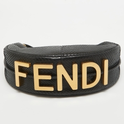 Fendi Black Python Fendigraphy Hobo