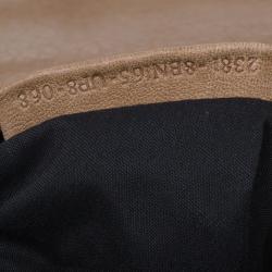 Pre Owned Fendi Brown Leather Patent Trim B Bag