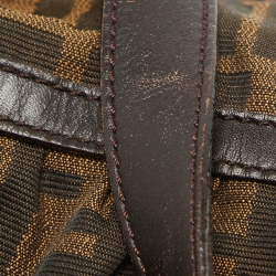 Pre Owned Fendi Tobacco Zucca Canvas and Leather Chef Hobo