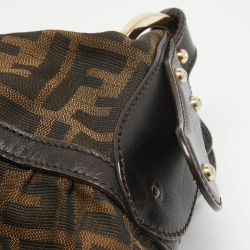 Pre Owned Fendi Tobacco Zucca Canvas and Leather Chef Hobo