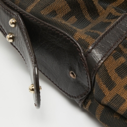 Pre Owned Fendi Tobacco Zucca Canvas and Leather Chef Hobo