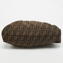 Pre Owned Fendi Tobacco Zucca Canvas and Leather Chef Hobo