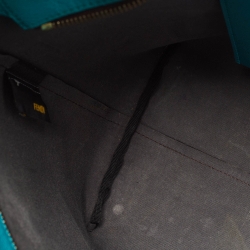 Pre Owned Fendi Ombre Green/Tobacco Zucca Coated Canvas and Leather Large Roll Tote