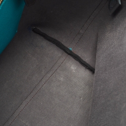 Pre Owned Fendi Ombre Green/Tobacco Zucca Coated Canvas and Leather Large Roll Tote