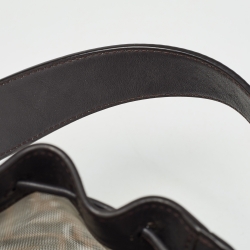 Pre Owned Fendi Choco Brown Zucca Mesh Nylon and Leather Mini Mon Tresor Bucket Bag