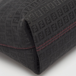 مملوكة مسبقًا Fendi Black/Magenta Zucchino Canvas Grand Shopper Tote