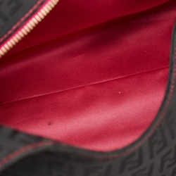 مملوكة مسبقًا Fendi Black/Magenta Zucchino Canvas Grand Shopper Tote