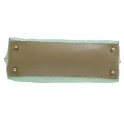 Pre Owned Fendi Light Blue Zucca Vinyl Bag