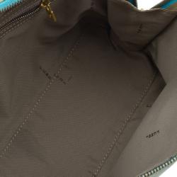 Pre Owned Fendi Light Blue Zucca Vinyl Bag