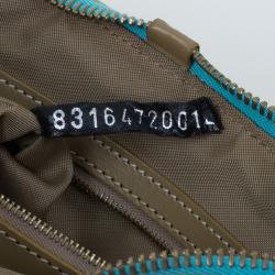 Pre Owned Fendi Light Blue Zucca Vinyl Bag