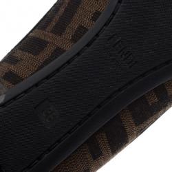 Pre Owned Fendi Zucca Canvas and Leather Pumps Size 38