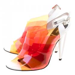Fendi Colorblock PVC Open Toe Sandals Size 39.5