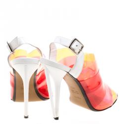 Fendi Colorblock PVC Open Toe Sandals Size 39.5