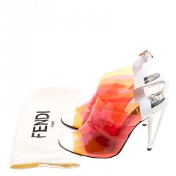 Fendi Colorblock PVC Open Toe Sandals Size 39.5