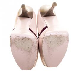 Pre Owned Fendi Tri Color Patent Leather and Suede Fendista Peep Toe Platform Pumps Size 39