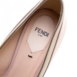 Pre Owned Fendi Tri Color Patent Leather and Suede Fendista Peep Toe Platform Pumps Size 39