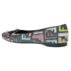 Pre Owned Fendi Multi Colored Zucca Spalmati Ballet Flats Size 38