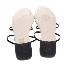 Pre Owned Fendi Gold Edition Black Patent Leather Studded Flats Size 40