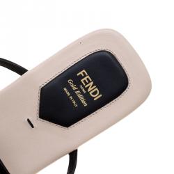 Pre Owned Fendi Gold Edition Black Patent Leather Studded Flats Size 40