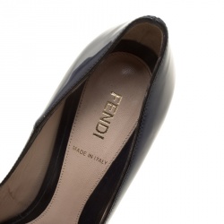 Pre Owned Fendi Blue Patent Leather Zucchino Heel Peep Toe Pumps Size 38