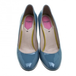 Pre Owned Fendi Multicolor Patent Leather Eloise Round Toe Pumps Size 39