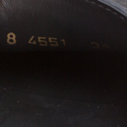 Pre Owned Fendi Black Leather Logo Loafers Size 38