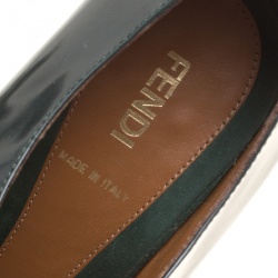 Pre Owned Fendi Green Suede And Leather Peep Toe Platform Pumps Size 39.5