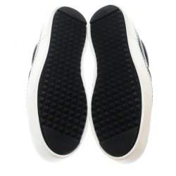 Pre Owned Fendi Black Leather Monster Slip On Sneakers Size 38