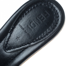 Pre Owned Fendi Brown/Blue Zucca Canvas and Leather Platform Sandals Size 39