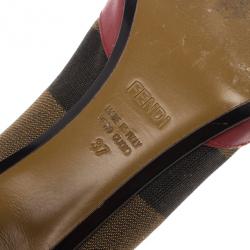 Pre Owned Fendi Pequin Open Toe Pumps Size 37