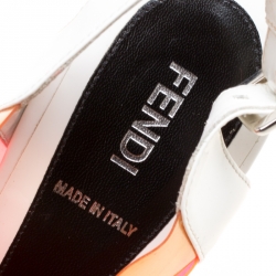 Pre Owned Fendi Multicolor Colorblock PVC Peep Toe Sandals Size 39