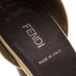 Pre Owned Fendi Beige Canvas D'orsay Pumps Size 40