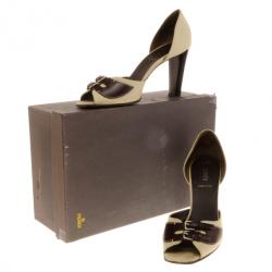 Pre Owned Fendi Beige Canvas D'orsay Pumps Size 40