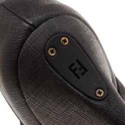 Pre Owned Fendi Zucca Mesh Peep Toe Pumps Size 39