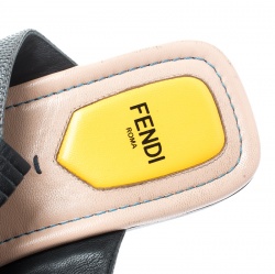 Pre Owned Fendi Multicolor Leather Bug Monster Thong Sandals Size 38