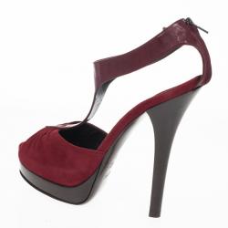 Pre Owned Fendi Red ‘Lisa’ T-Strap Platform Sandals Size 37.5