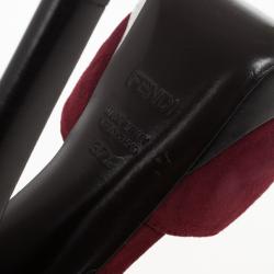 Pre Owned Fendi Red ‘Lisa’ T-Strap Platform Sandals Size 37.5