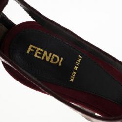 Pre Owned Fendi Red ‘Lisa’ T-Strap Platform Sandals Size 37.5